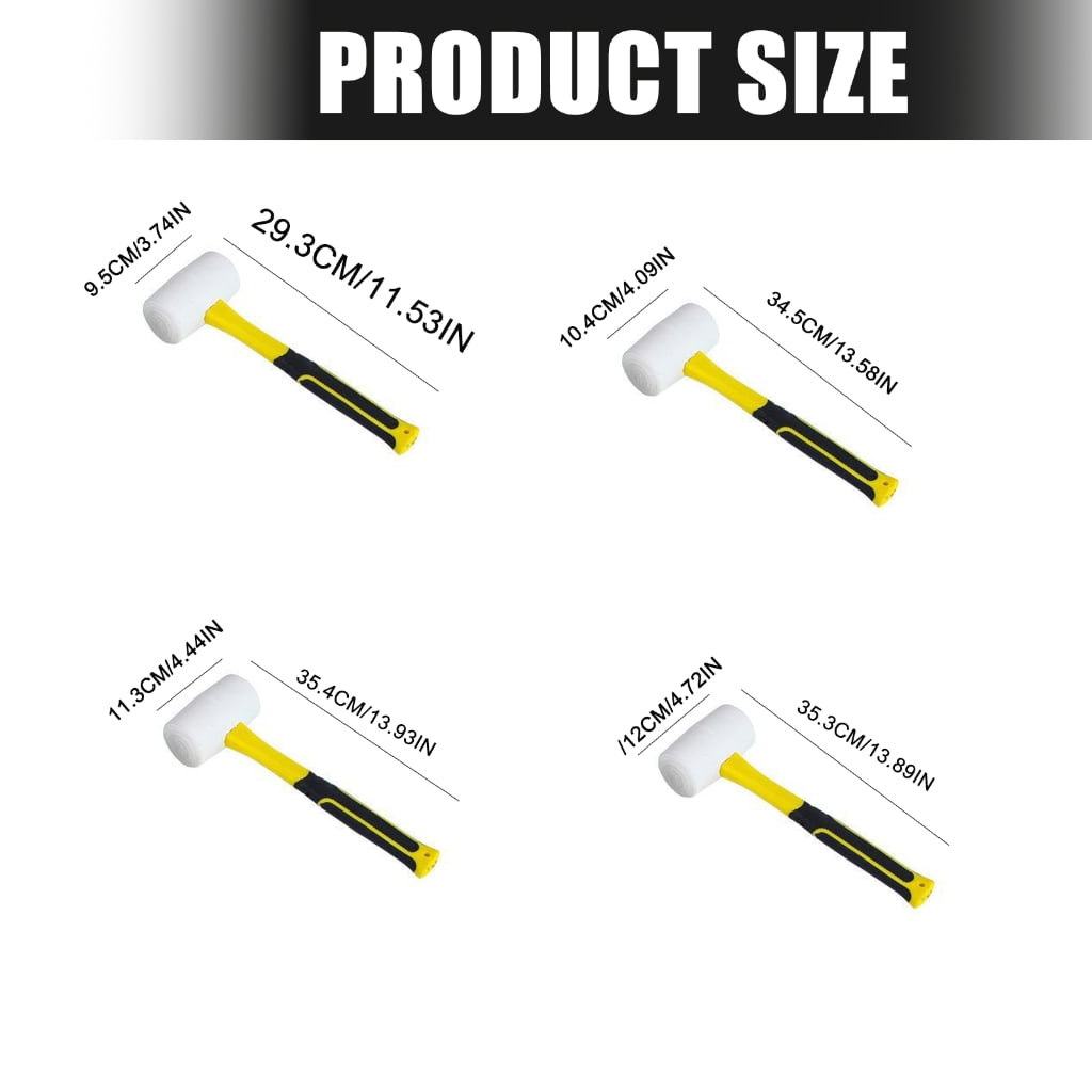 Lightweight Ergonomic Fiberglass Handle Rubber Hammer Nonslip Design 1000g For Professional Crafting And Home Repairs