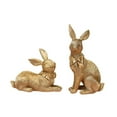 thumbnail image 2 of 2pcs Rabbits Statue Bunny Pareja Decoración de resina Conjunto de decoración de resina Cute Estatuas de animales de jardín ESCULTURA para BODA DEL oro, 2 of 8