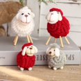 thumbnail image 4 of Matoen Christmas Wool Felt Lamb Plush Sheep Figurine Table Ornament Farm Animal Decorative Figurines for Home Office Bookshelves Decor, 4 of 7