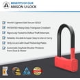 thumbnail image 2 of Mason Sold Secure Gold U-Lock with 17mm Thick Patented Triangular Crossbars, Double Deadbolt, and Drill Resistant Features - Heavy Duty Bike Lock with Keys, 2 of 7