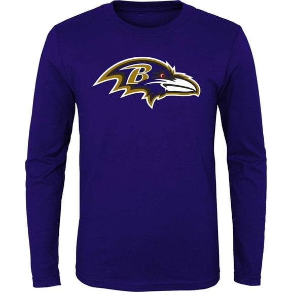 Youth Purple Baltimore Ravens Primary Logo Long Sleeve T-Shirt
