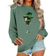thumbnail image 2 of Womens St Patricks Day Sweatshirts Shamrock Clover Print Shirts Casual Irish Leaf Long Sleeve Pullover Tops, 2 of 6