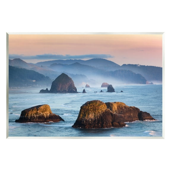 Stupell Industries Ocean Cliffs with Mountains Landscape Photography Unframed Art Print Wall Art, 15 x 10
