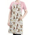 thumbnail image 5 of Lightgray Highland Cow Boot Flower Pattern Apron-Garden Aprons for Women with Pockets-Cotton Linen Waterproof Kitchen Cooking Gardening Aprons Adjustable for Kitchen,Cooking,BBQ and Salon 33x27 Inch, 5 of 7