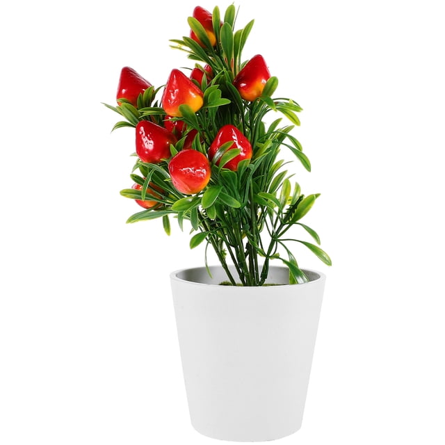 FENGGUIQU 1Jgo Rama Decorativa De Fresas Falsas Para Hogar Y Oficina Natural Y Ligero