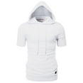 thumbnail image 2 of H2H Mens Casual Slim Fit Short Sleeve Hoodie Cotton Blended Soft Lightweight Shirt (CMOHOS008), 2 of 6