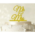thumbnail image 1 of Mr And Mrs Wedding Cake Topper Yellow Cake Topper Color Option Available 4-5 Inches Wide, 1 of 1