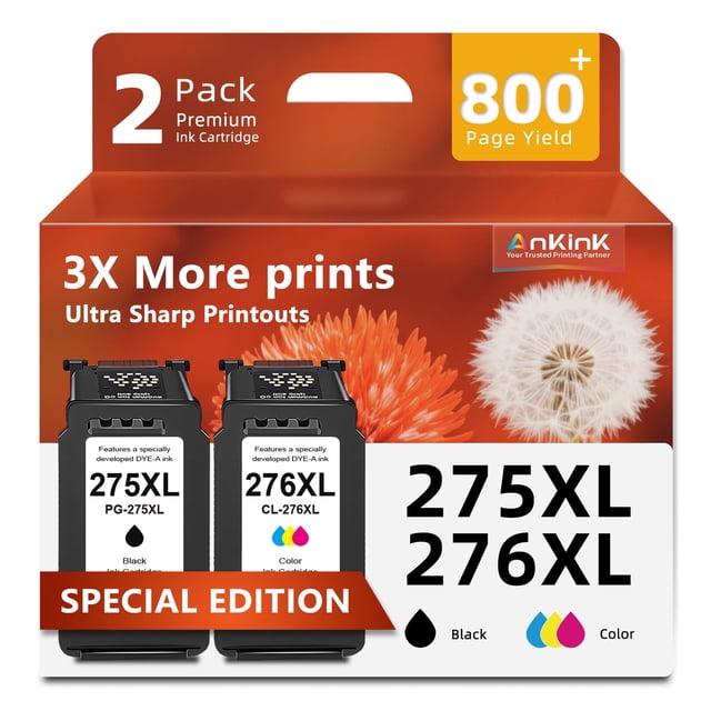 Ankink 275XL 276XL Combo Pack Ink Replacement for Cannon 275 and 276 ...