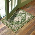 thumbnail image 4 of Moynesa 2'x3' Boho Tribal Area Rug, 2x3ft Small Entryway Rug Doormat Bohemian Faux Wool Non-Slip Washable Low-Pile Floor Carpet for Indoor Front Entrance Kitchen Bathroom, Green, 4 of 9