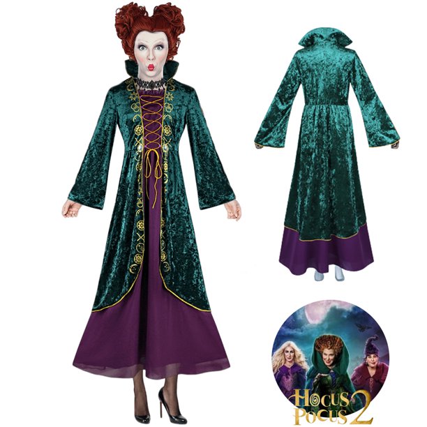 Costume Cosplay Winifred Hocus Pocus Witch Too Crazy Halloween Dress