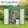thumbnail image 6 of Storage Shed, Lofka 8x6 FT All-Weather Metal Shed with Lockable Doors, Waterproof & Rust-Resistant for Outdoors, Green, 6 of 8