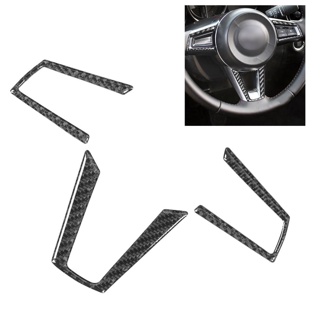 Autocollant de Cadre de Volant de Direction 3Pcs en Fibre de Carbone pour MX-5 ND 2016-2020