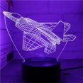 thumbnail image 2 of 3D Airplane Night Light Remote Control Power Table Desk Optical Lamps 16 Color Changing Lights Home Decoration Xmas Birthday Present, 2 of 4