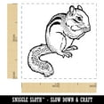 thumbnail image 2 of Nibbling Chipmunk Self-Inking Rubber Stamp Ink Stamper - Pink Ink - Small 1 Inch, 2 of 7