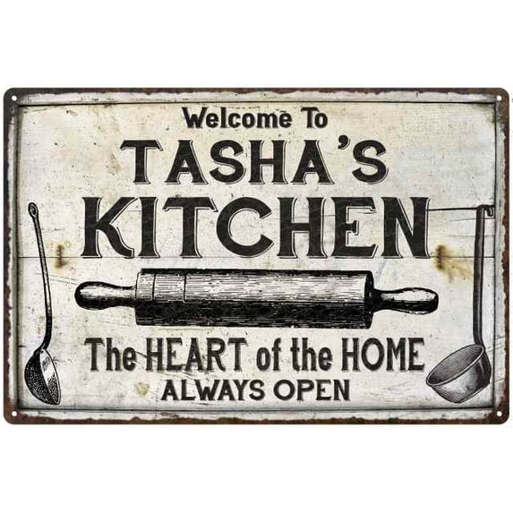 TASHA'S Kitchen Farmhouse Sign Gift 8x12 Metal 208120033461