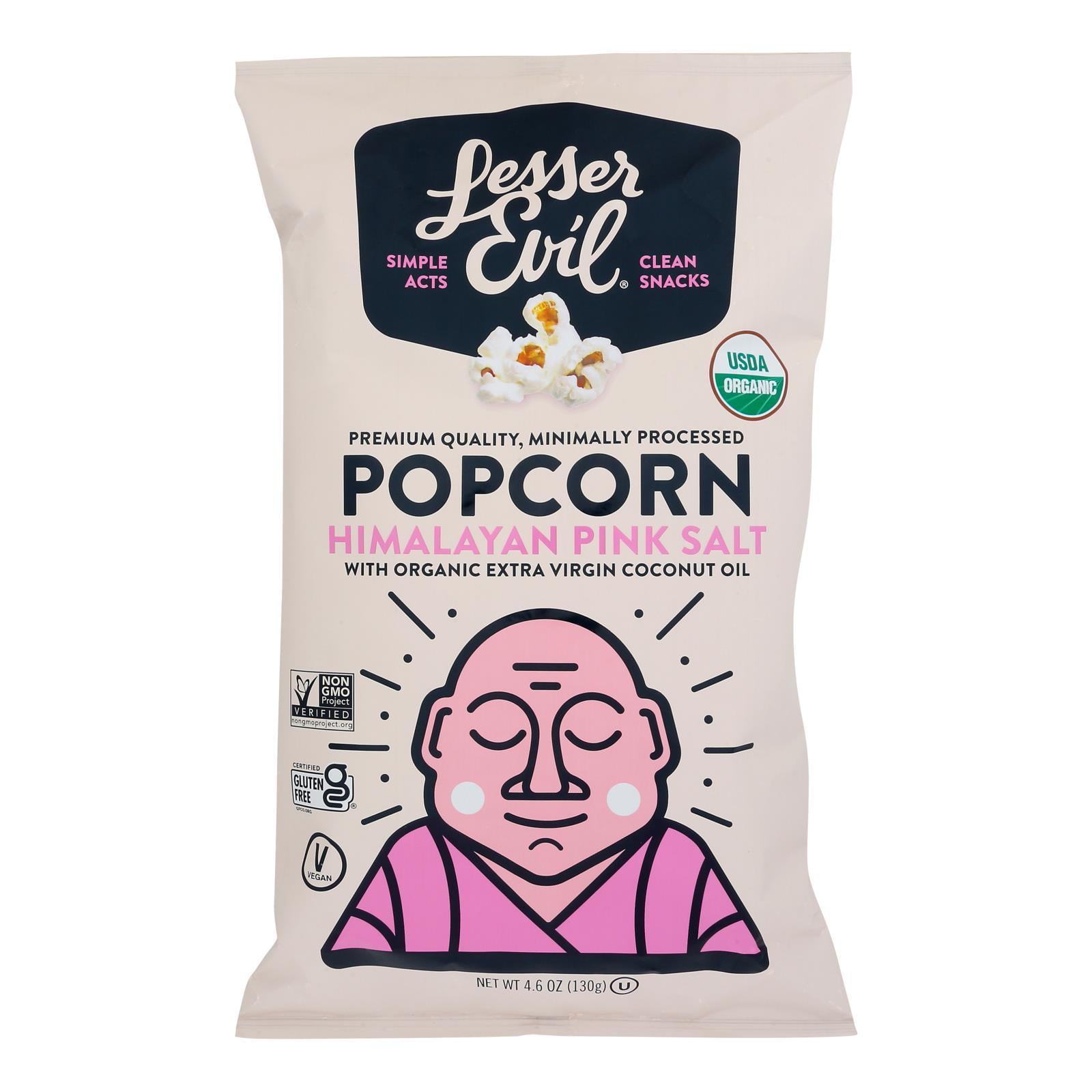 Lesser Evil Popcorn Himlyn Pink Salt Case of 124.6 OZ