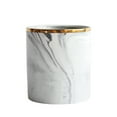 thumbnail image 1 of Ceramic Marble Pattern Desktop Organizer Pen Holder Makeup Brush Bucket Pencil Storage Container, 1 of 9