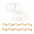 thumbnail image 2 of Juego de centro de mesa con forma de aro metálico con tarjeteros de madera, 10 unidades, 2 of 8