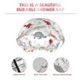 thumbnail image 5 of Kdxio Cute Dinosaur Print Shower Cap for Women,Elastic and Reusable,Double Waterproof Layers Bathing Hat, 5 of 9