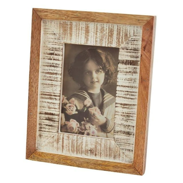 Saro Lifestyle PF029.N46 Wooden Picture Frame with Distressed Look, Natural