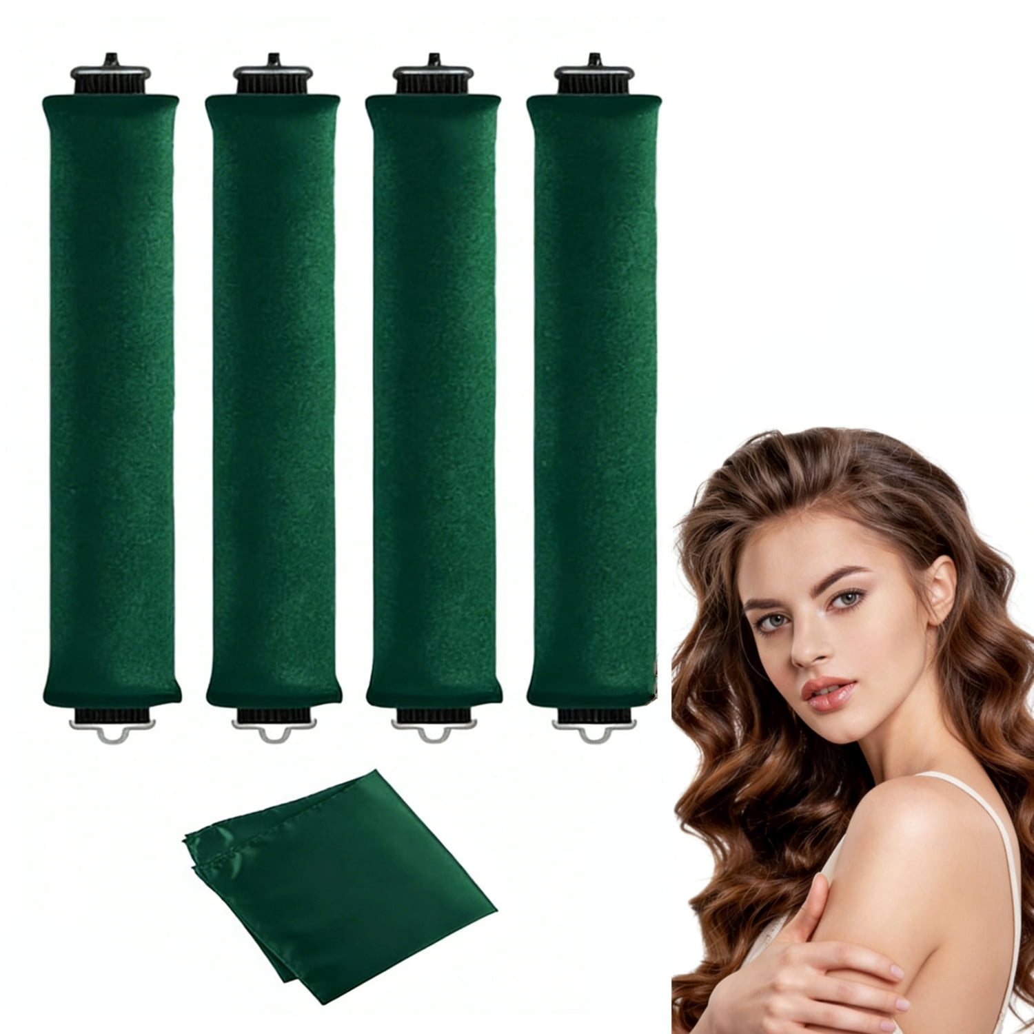 ホルミシス　メディカルローラーQueen 5本セット Kitsch Satin Jumbo Flexi Rods Hair Rollers - Rosewood - 4pk