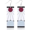 thumbnail image 1 of Pendientes de anime Demon Slayer Tanjiro - Pendientes Kimetsu No Yaiba Hanafuda - Accesorios de cosplay de anime para mujeres y niñas Pendientes de gancho blanco -, 1 of 5