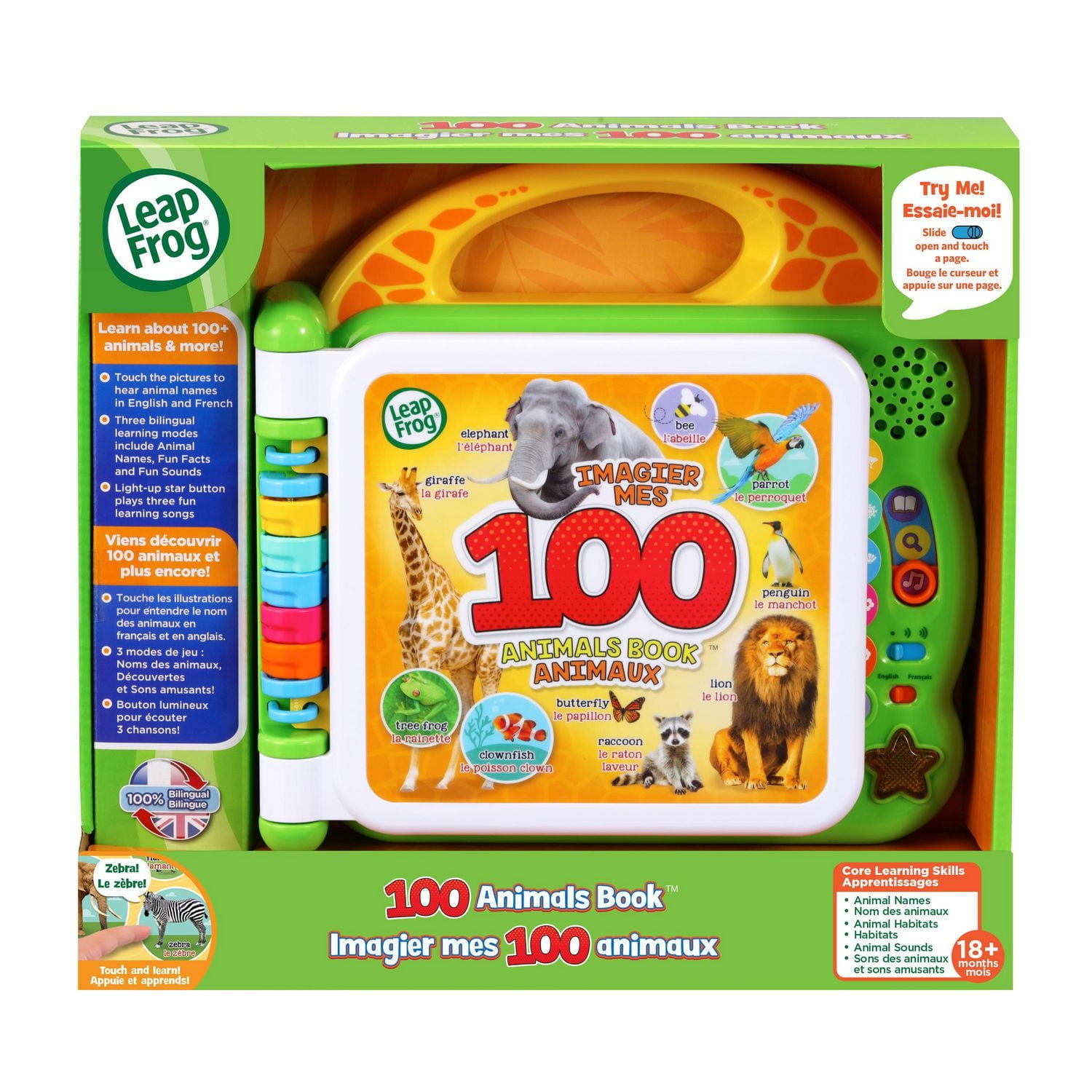 LeapFrog® 100 Animals Book™ / Imagier mes 100 animaux - Livre de mots interactif à emporter - Exclusive de Walmart - Bilingual Anglaise et Française 18 mois - 4 ans