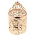 thumbnail image 2 of Electroplated Metal Birdcage Shape Tea Candle Holder Home Light Candle Holder B-Rose Gold, 2 of 8