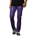 thumbnail image 5 of INSPIRE CHIC Men's Pants PU Leather Button Casual Style Pants 30 Purple, 5 of 5