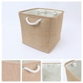 thumbnail image 2 of REGALWOVEN 13 Inch Square Fabric Collapsible Storage Basket Bin with Handle for Shelves Clothes Brown, 2 of 7