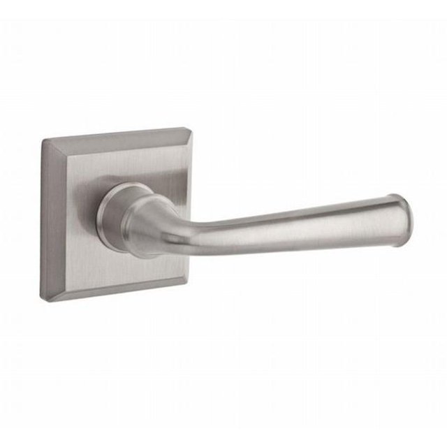 Baldwin PV.FED.TSR.150 Privacy Federal Lever & Traditional Square Rose, Satin Nickel