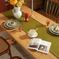 thumbnail image 3 of XmhyTop-A Solid Green Velvet Long Tablecloth Plate Mat Linen Cloth Tea Table Flag Nordic Style Simple for Kitchen Coffee Table Dining Room Decor,13*47inch, 3 of 4