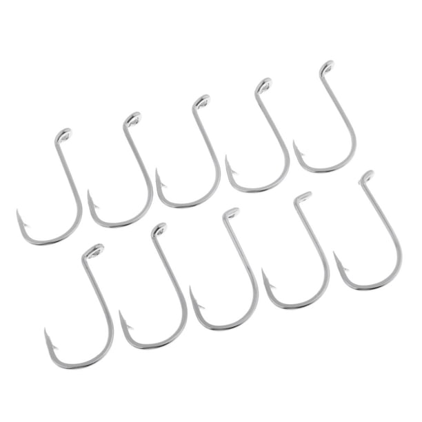 10pcs Ganchos de Pesca DYNWAVEMX Gancho de pesca de Acero inoxidable Plata