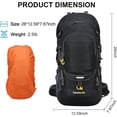 thumbnail image 5 of GKXLH Hiking Backpack for Men/Women, 60L Camping Backpack Travel Bag with Waterproof Rain Cover, Multi-Compartments, Adjustable Straps (Black), 5 of 9