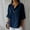 Navy, variant on Women Tops Summer Short Sleeve Tops Fashion V Neck Leisure Three-quarter Sleeve Solid Tops