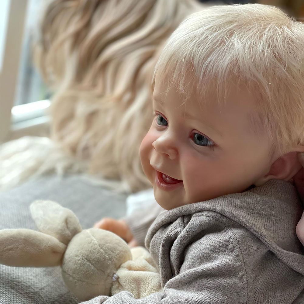 iCradle Finished Handmade 24 Inch 58cm Reborn Toddlers Boys Doll Realistic Baby Boy Doll Soft Vinyl Newborn Baby Dolls That Look Real Life Reborn Baby Doll Xmas Birthday Gift for Kids Age 3+
