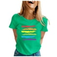 thumbnail image 4 of TINZ T-Shirt à Col Rond Imprimé Lettre Manches Courtes Col Rond T-Shirts pour Femmes Pack Ample Décontracté T-Shirt Cheer Manches Longues Pack T-Shirt Spandex T-Shirts pour Femmes, 4 of 5