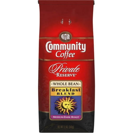 Community Coffee Private Reserve Breakfast Blend Whole Bean Coffee, 12 oz