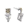 thumbnail image 1 of Women Reverse Two-Tone 925 Sterling Silver Earrings with AAA Grade CZ in Clear, 1 of 1