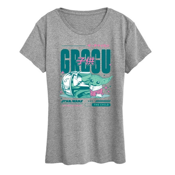 Star Wars - The Mandalorian Grogu Manga  - Wo Men's Short Sleeve Graphic T-Shirt