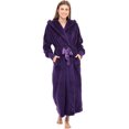 thumbnail image 3 of Women's Plush Fleece Robe with Hood, Long Warm Solid Bathrobe, 3 of 7
