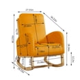 thumbnail image 3 of High Back Rocking Chair, High Back Side Bag Flannelette Wood Indoor Rocking Chair Nursery Glider Rocker Chair, High Backrest Upholstered Accent Armchair, for Living Room Bedroom Office, Orange, 3 of 9