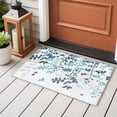 thumbnail image 4 of Entryway Rug 2'x3', Teal Blue Leaves Small Rug for Kitchen Bathroom Door Mat Indoor Entrance, Summer Botanical Non-Slip Area Rugs Floor Mats Carpet Front Door Rugs, 4 of 8