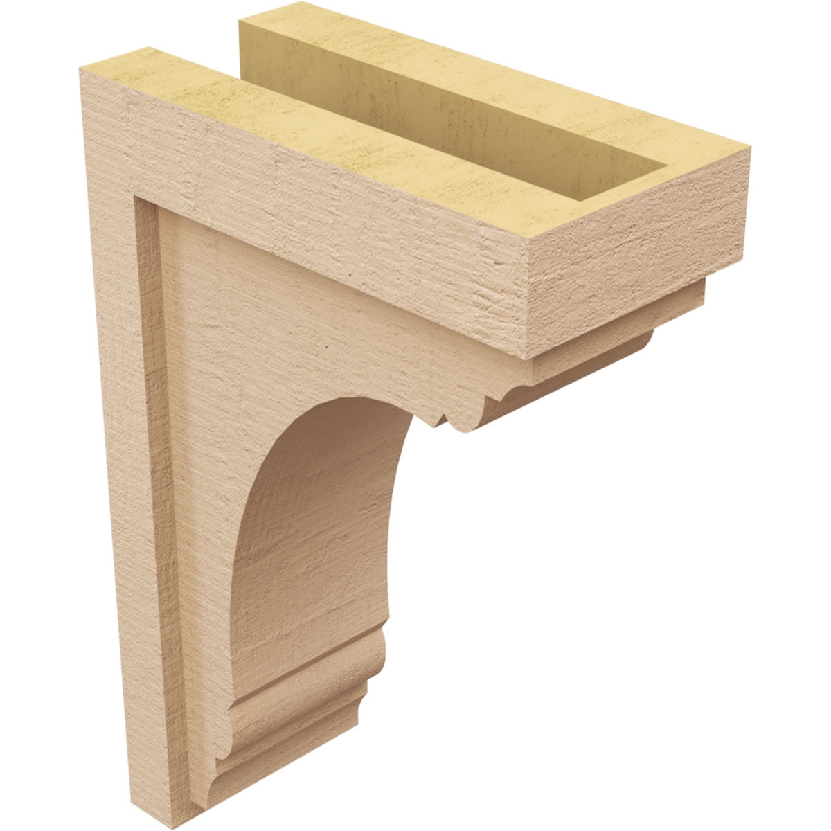 5"W x 10"D x 15"H Classic Warren Rough Cedar Woodgrain TimberThane Corbel, Primed Tan