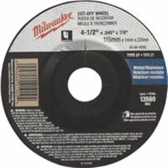 Milwaukee 49-94-4505 4-1/2 in. x .045 in. x 7/8 in. Type 27 Cut-Off Wheel