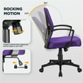 thumbnail image 4 of Alden Design Adjustable Mesh Office Chair Mid Back Desk Chair with Wheels, Purple, 4 of 11