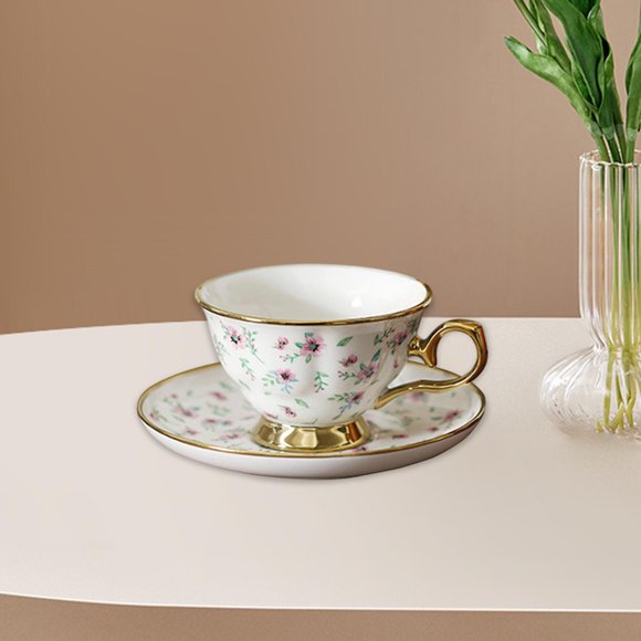 Juego de y platillo de cerámica para café. de café. Regalo ideal para inauguración de casa. Vajilla versátil con asa. Juego de para té de Estilo B