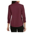 thumbnail image 2 of Yellow Rooster Women's 3/4-Sleeve Easy Care Shirt Burgundy S, 2 of 6