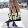 thumbnail image 4 of FORMRS Canvas Laptop Tote Bag for Women with 15.6" Computer Compartments Shoulder Handbag, Green Geometric, 4 of 7