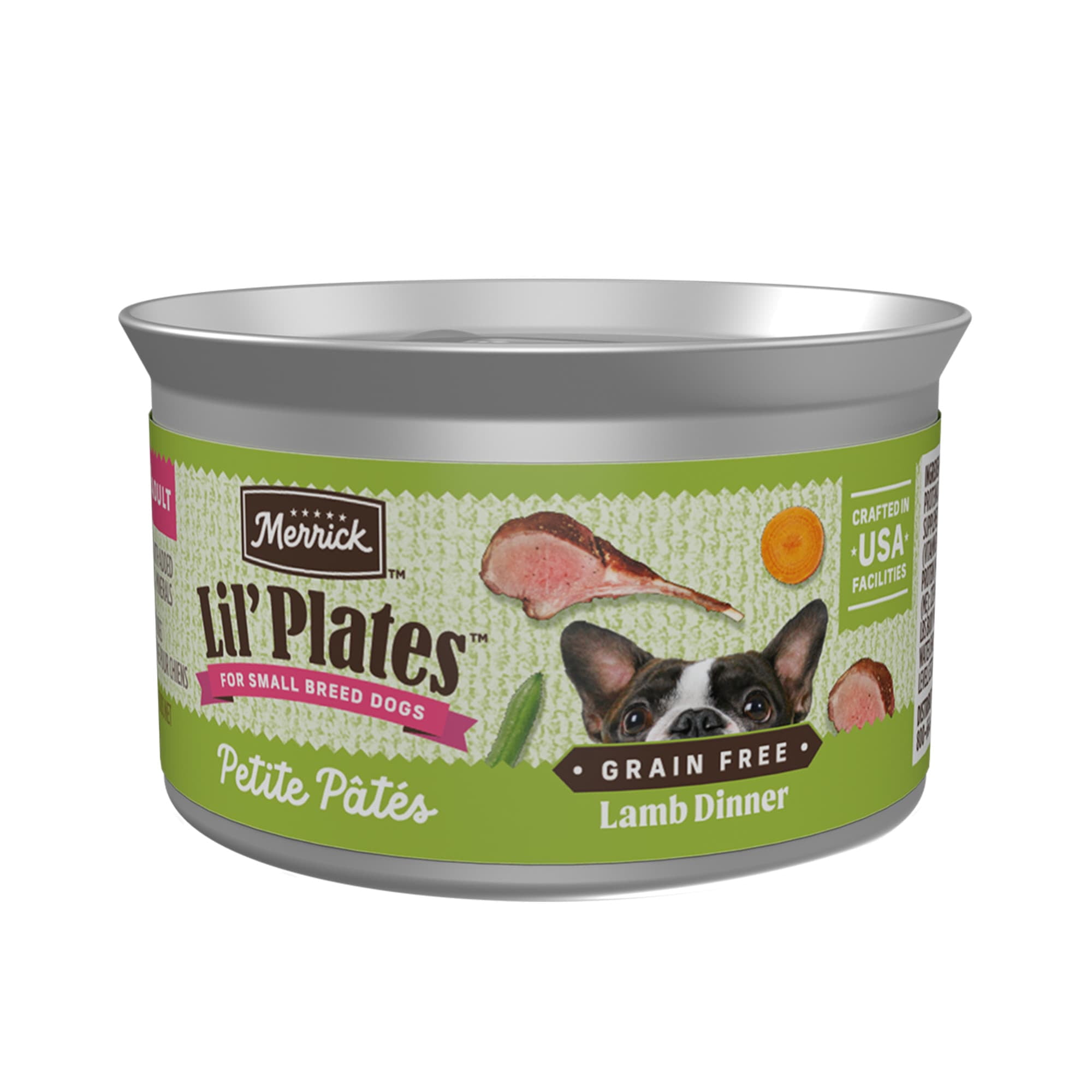 Merrick Lil' Plates Grain Free Lamb Dinner Petite Pates Adult Wet Food for Small Breed Dogs, 3 oz., Case od 24